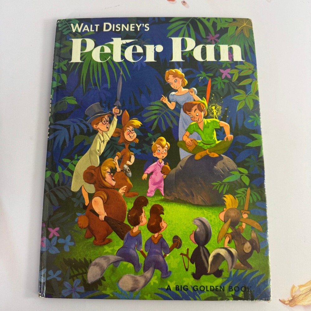 Walt Disney's Peter Pan Big Golden Book 1971 Vintage Hardcover Golden Press